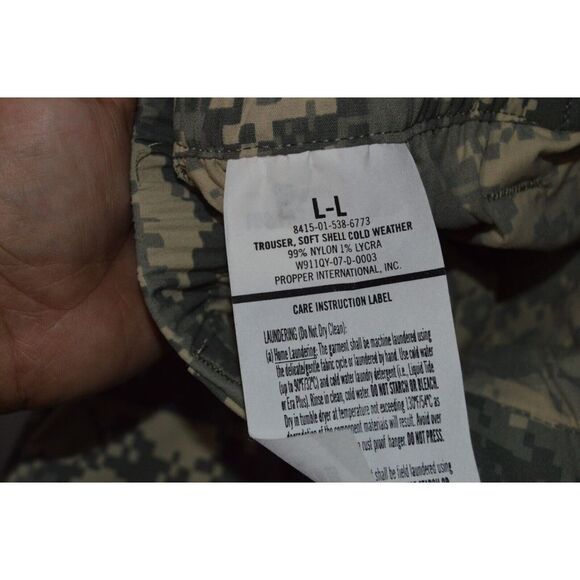 Trousers, Soft Shell, Cold Weather, GEN III Large Long 8415-01-538-6773 NEW ! - Picture 3 of 3